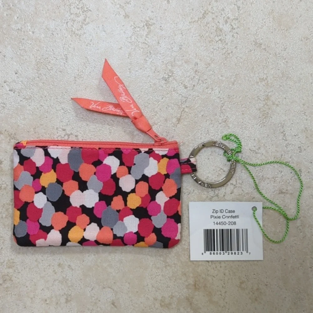 Vera Bradley Pink Confetti Zip ID Case